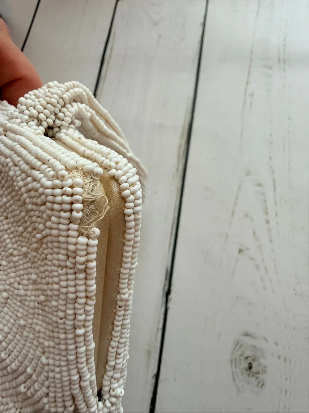 Walborg | Vintage Hand-Beaded Ivory Evening Bag, Made in Belgium